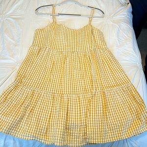 Cotton On Tiered Mini Dress - Honey Gold Gingham